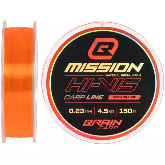Волосінь Brain Mission Carp Line (Neon Orange) 150m 0.23mm 4.5kg, фото 